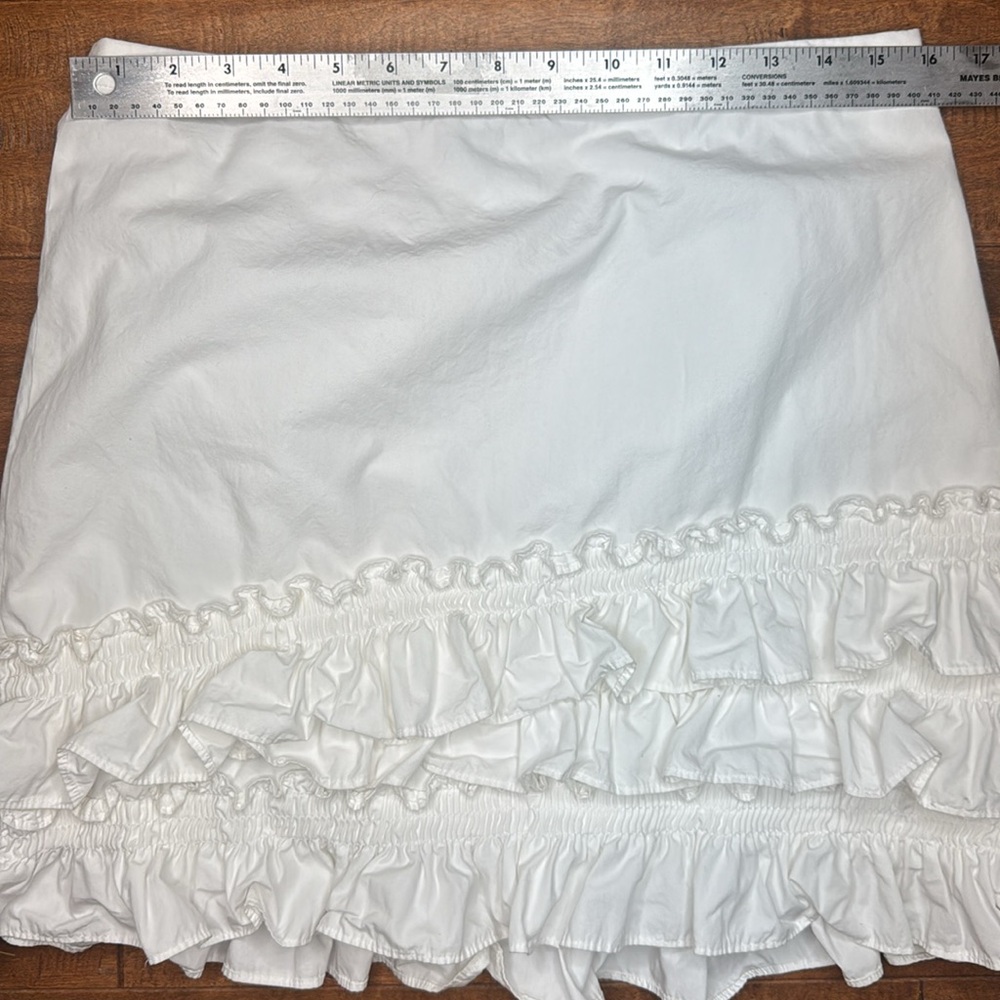 J. Crew‎ Ruffle Skirt in White Cotton-Poplin - size 8 - Picture 13 of 15